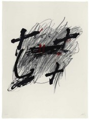 Untitled (Lithograph in black grey and red)